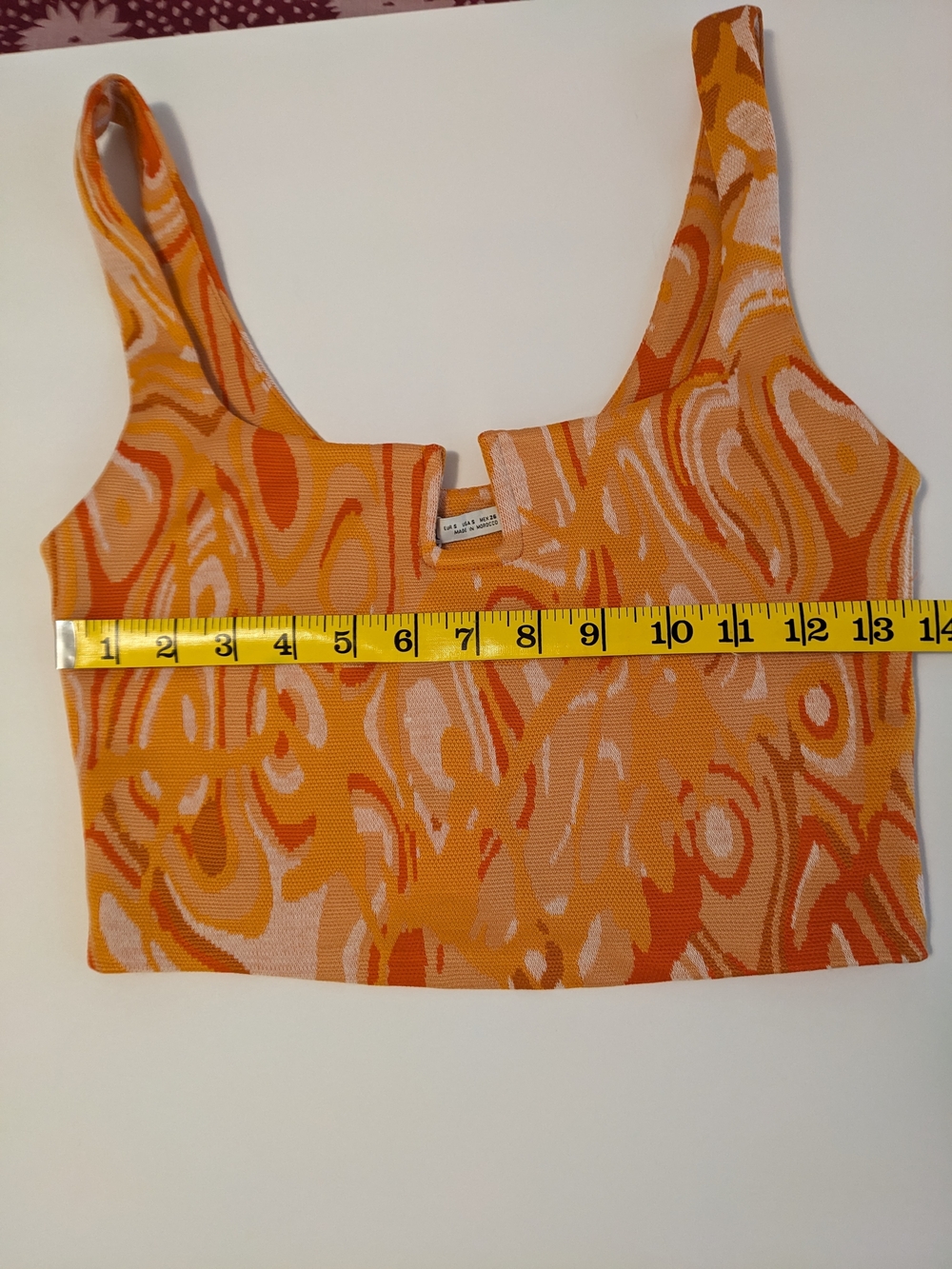Zara Orange & Cream Abstract Knit Tank - Picture 6 of 10